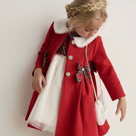 Blueberi Boulevard Festive Sparkly Dress and Matching Coat - Picture 1 of 15